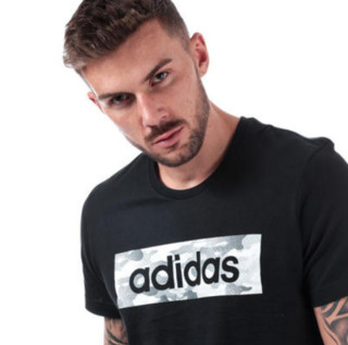 adidas 阿迪达斯 Camo Linear Box 男士T恤 黑色 2XL