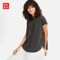 优衣库 UNIQLO 优衣库 女装 麻混纺上衣(短袖) 415569