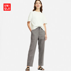 优衣库 UNIQLO 优衣库 女装 麻棉窄口裤 414522