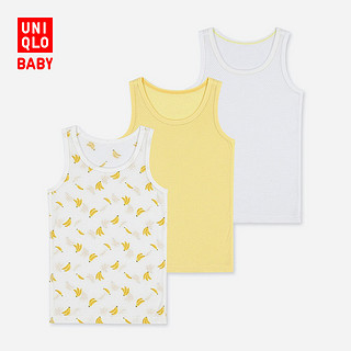 UNIQLO 优衣库 414837 婴儿/幼儿 网眼背心(3件装) (杏黄色)