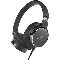 Audio-Technica 铁三角 ATH-SR5 BK 便携头戴式HiFi耳机 高解析音质 黑色