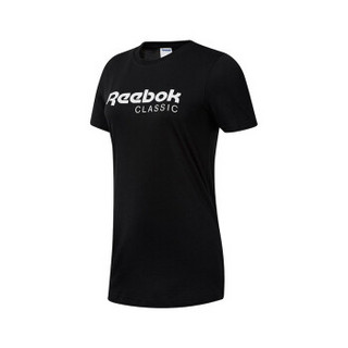 Reebok 锐步 CL REEBOK TEE  DT7224 女子休闲经典短袖T恤 (黑色、A/L)