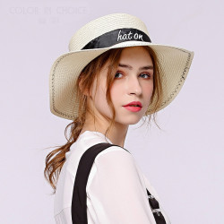 溢彩 女士夏季遮阳帽 草帽