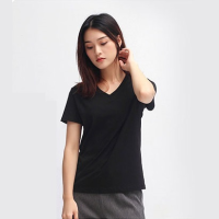 移动专享:MINISO 名创优品 女士棉短袖T恤 M-XL码 圆领黑色