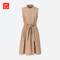 优衣库 UNIQLO /优衣库 优质长绒棉A字型连衣裙