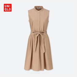 优衣库 UNIQLO /优衣库 优质长绒棉A字型连衣裙