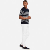 优衣库 UNIQLO 优衣库 417620 条纹圆领针织衫