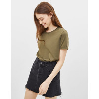 Bershka 巴适卡 02428443505 女士纯棉T恤衫