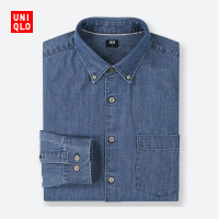 优衣库 0点:男装 牛仔衬衫(水洗产品)(长袖) 414565 优衣库UNIQLO