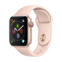 Apple 苹果 Watch Series 4苹果智能手表（GPS+蜂窝款、40mm、金色铝金属表壳、粉砂色运动型表带)