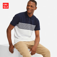 优衣库 UNIQLO 优衣库 415953 男装 DRY-EX横条POLO衫(短袖)