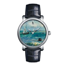Van Gogh(梵高)瑞士手表油画系列《海景》原装进口荷兰品牌复古潮牌石英表 男表 gent04-1