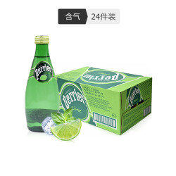 perrier 巴黎水 含气天然矿泉水 青柠味 330ml*24瓶