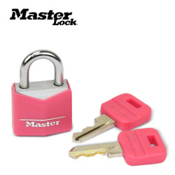 玛斯特(MasterLock)彩色迷你挂锁旅行李箱包锁储物柜子门锁迷你小锁9120MCND 粉红色