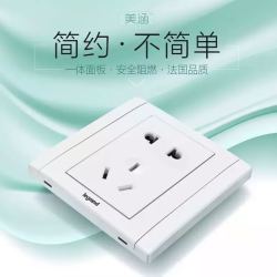 TCL罗格朗美涵白色5五孔二三插电源86型 2只装