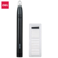 deli 得力 71107 替芯粗细可调双头电动橡皮擦 黑色 *3件