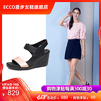 ECCO爱步优雅坡跟一字带凉鞋女 夏季女鞋高跟凉鞋 蕾雅系列249683