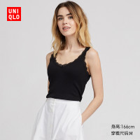 优衣库 女装 两穿罗纹蕾丝背心 413691 优衣库UNIQLO