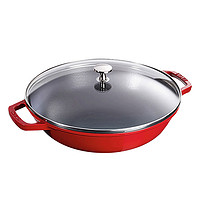 历史低价：STAUB 珐琅铸铁中式炒锅 30cm