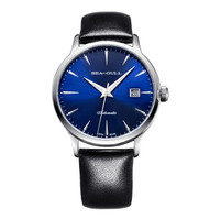 海鸥(SeaGull)手表 经典系列自动机械男表 蓝盘平纹皮带 商务腕表 819.32.5027海鸥表