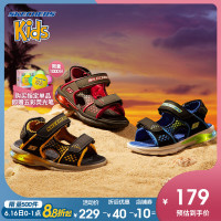16日0点:Skechers斯凯奇男童2019夏季新款小童炫酷闪灯鞋 宝宝凉鞋90558N