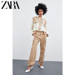 ZARA 新款 TRF 女装 拼接运动衫卫衣 00909302712