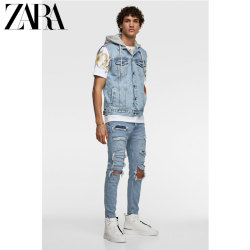 ZARA 05575452406 男装 拼接牛仔背心