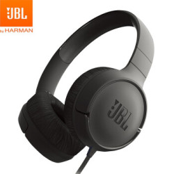 JBL TUNE 500 头戴式有线耳机耳麦 运动耳机 游戏耳机 T500手机 电脑音乐游戏线控耳麦 暗夜黑