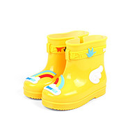 天美意童鞋2-6岁儿童雨鞋男女童雨靴CX7203 黄色18码