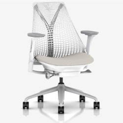 HermanMiller(赫曼米勒)Sayl座椅(标准款) 办公椅 电脑椅 灰色底座\白色靠背\浅灰扶手\月影灰坐面