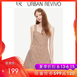 UR2019夏季新品青春女装活力拼色条纹吊带连衣裙YL16R7EN2001