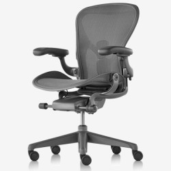 HermanMiller Aeron座椅 标准配置 电脑椅 办公椅 电竞椅 碳灰底座/碳灰织物 中号