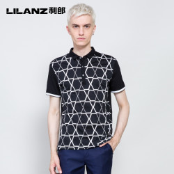 Lilanz/利郎桑蚕丝棉商务短袖T恤男士翻领休闲POLO衫6XTX1141Y
