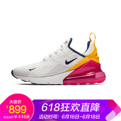 耐克NIKE 女子 板鞋/复刻鞋 气垫 W AIR MAX 270 运动鞋 AH6789-106 白色 36.5码