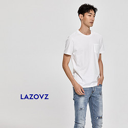 lazovz 蓝兹 男士白色短袖T恤
