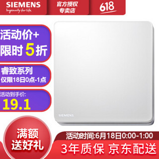 西门子开关插座面板 睿致系列象牙白 86型单一开单控开关睿智钛银