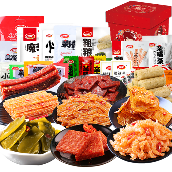 卫龙大礼包、好丽友可可派、车载手机支架等