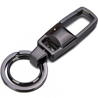 JOBON中邦钥匙扣圈汽车钥匙扣链子母双匙圈腰挂式 ZB-020B黑 *3件