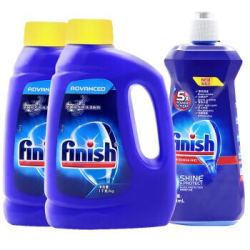 finish 洗碗机专用洗碗粉+漂洗剂 2个月套餐洗碗粉1kg*2+漂洗剂500ml *2件