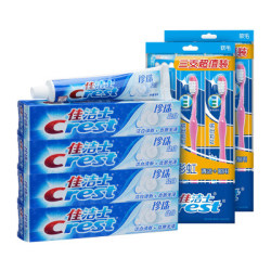 Crest 佳洁士 全家护理套装 (珍珠盐白牙膏90g*4支+牙刷*6支)