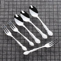 研牌 不锈钢餐具套装 叉勺六件套 日本进口餐具1710-116