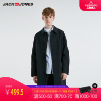 JACK JONES/杰克琼斯 E|219121528 男装商务翻领中长款风衣外套