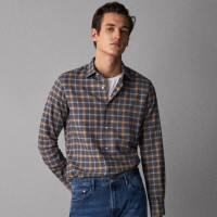 Massimo Dutti 00119019710 男士修身版格纹衬衫