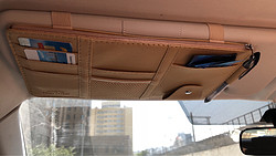 派乐特 汽车车载眼镜夹遮阳板收纳多功能皮革卡片名片驾驶证票据套袋包用品车内专用大众哈弗本田