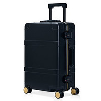 90分 金属拉杆箱 20英寸行李箱 铝镁合金静音万向轮登机箱 限量版旅行箱 100504 黑色