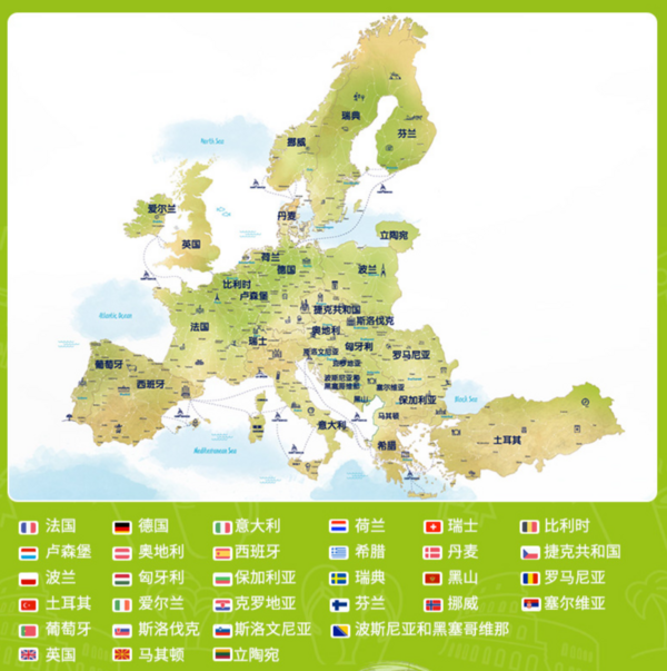 欧洲31国 铁路通票 Eurail pass （每成人免费携带2名儿童）