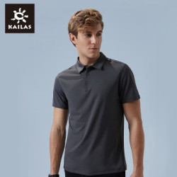 凯乐石(KAILAS) 户外速干t恤男夏新款短袖翻领polo衫男款T恤防晒透气衣 橄榄灰 XL *3件