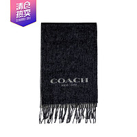 COACH蔻驰 男女款羊毛围巾 纯色logo款王府井百货