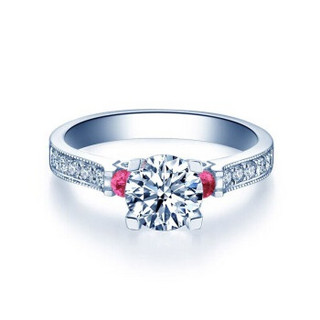 佐卡伊 白18K金钻石戒指结婚求婚女戒为了你我愿意热爱整个世界剧中同款 城堡JBW01028