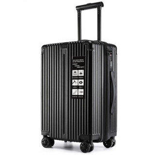 VIHUS 威浩 旅行行李箱 时尚拉杆箱 大容量扩展层旅行箱 2268B-24英寸黑色